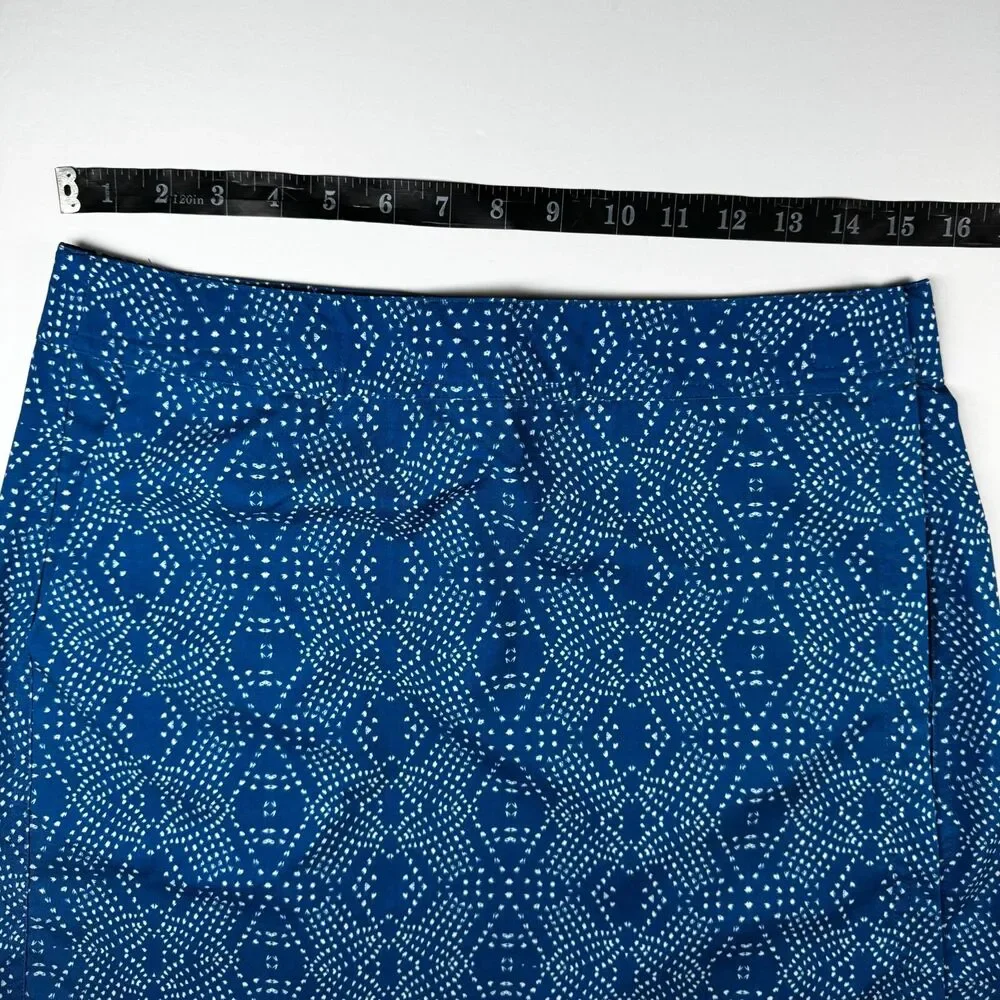 Rip Skirt Hawaii Wrap Skirt Women Medium Blue Boho Denim Geometric Travel Resort